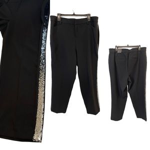 Torrid Black Dress Pants Sequined Sides Size 14 Skinny New WT